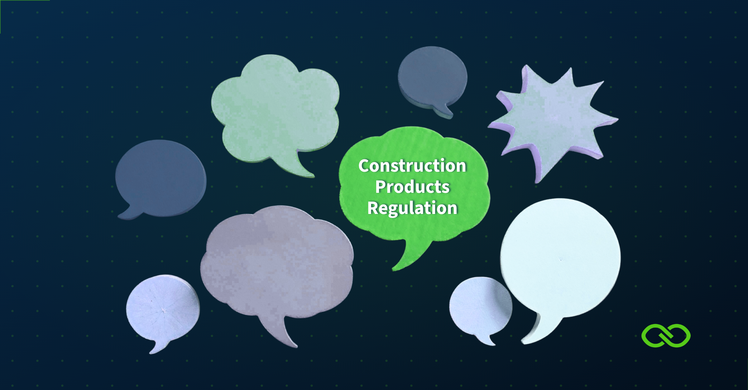 Construction Products Declaration - Image showing a chat bubble illustration used for Ecochain's internal guide on how to communicate the CPR regulation to stakeholders in manufacturing companies